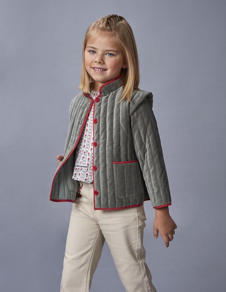 Veste style autrichienne en velours vert