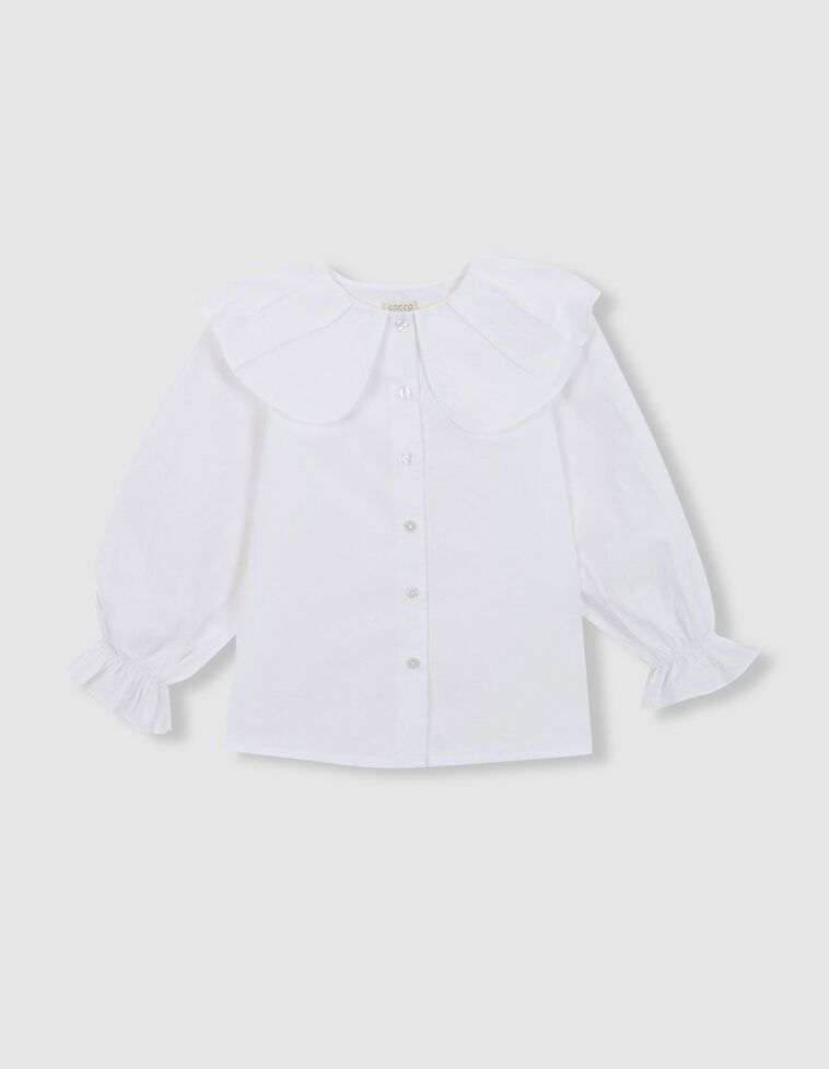 Blouse blanche col pétales