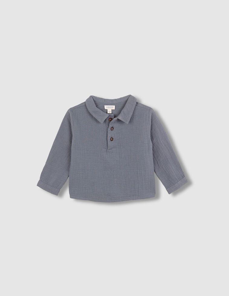 Chemise en mousseline bleu clair