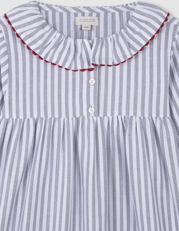 Chemise de nuit à rayures col bébé