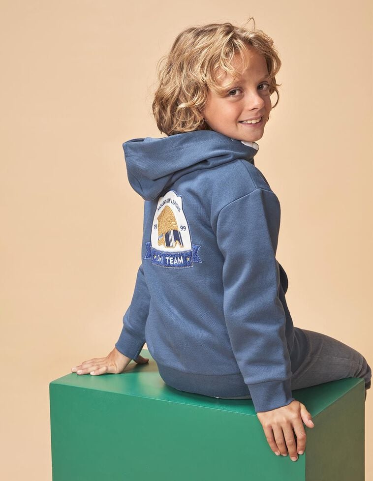 Sweat-shirt zippé bleu