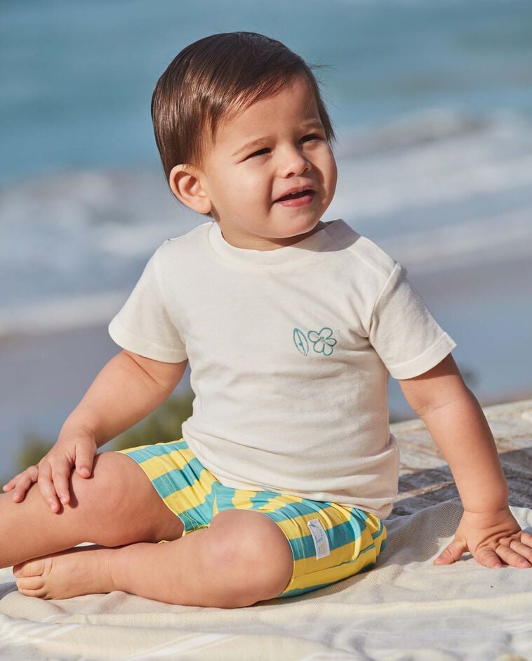 T-shirt imprim&eacute; blanc