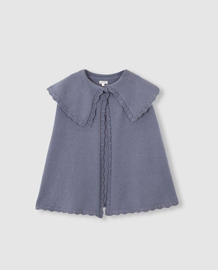 Mantella blu in maglia bambina
