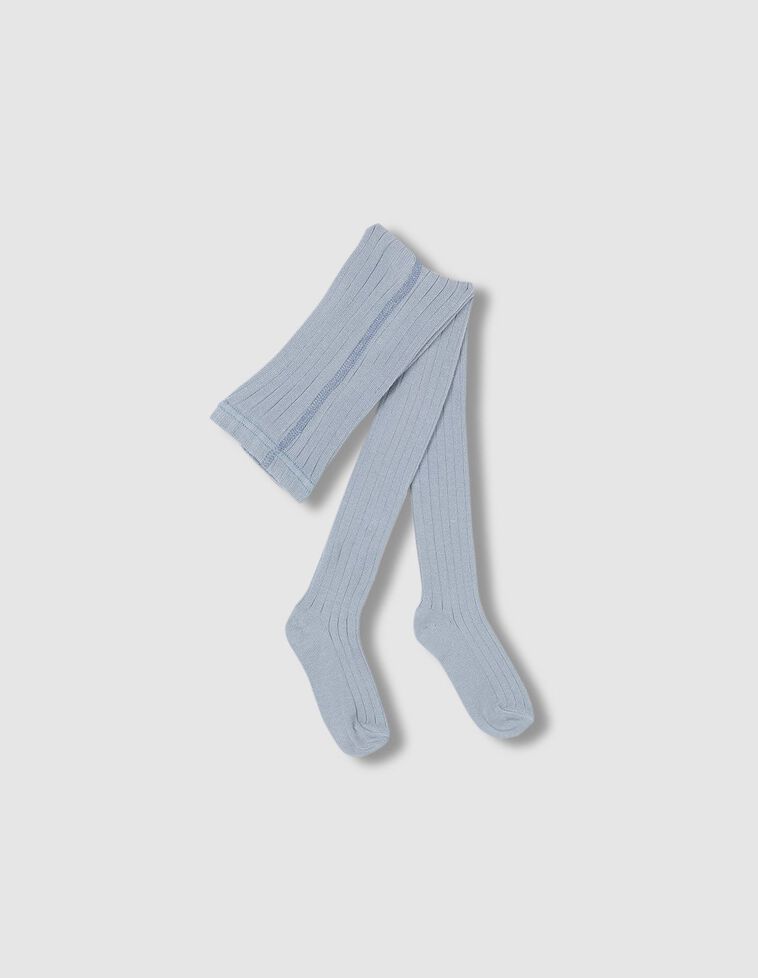 Collants de malha canelada  azul