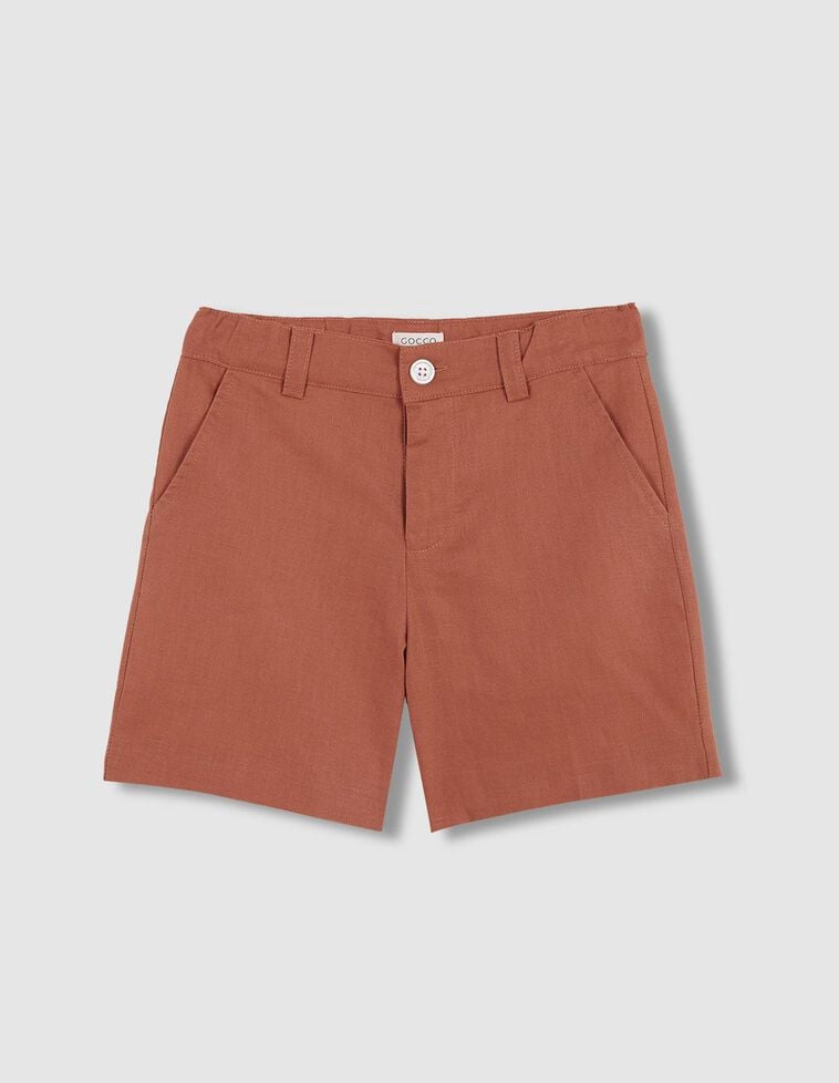 Short en lin orange