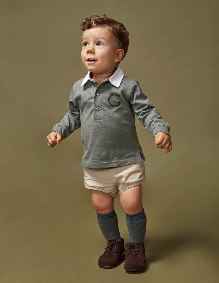 Polo en piqué uni vert foncé