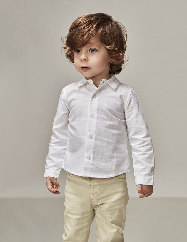 Chemise Blanche Collerette B&eacute;b&eacute;  Blanc Optique