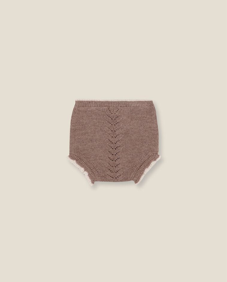 Culotte marron en maille avec contraste nouveau-n&eacute;