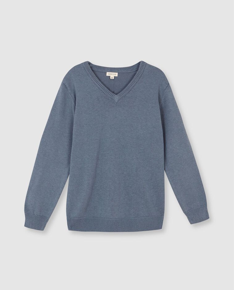 Pull &agrave; col V gris