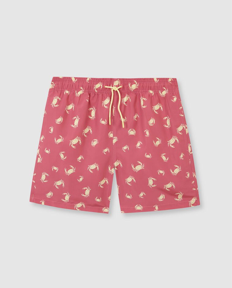 Maillot de bain p&egrave;re imprim&eacute; crabes corail