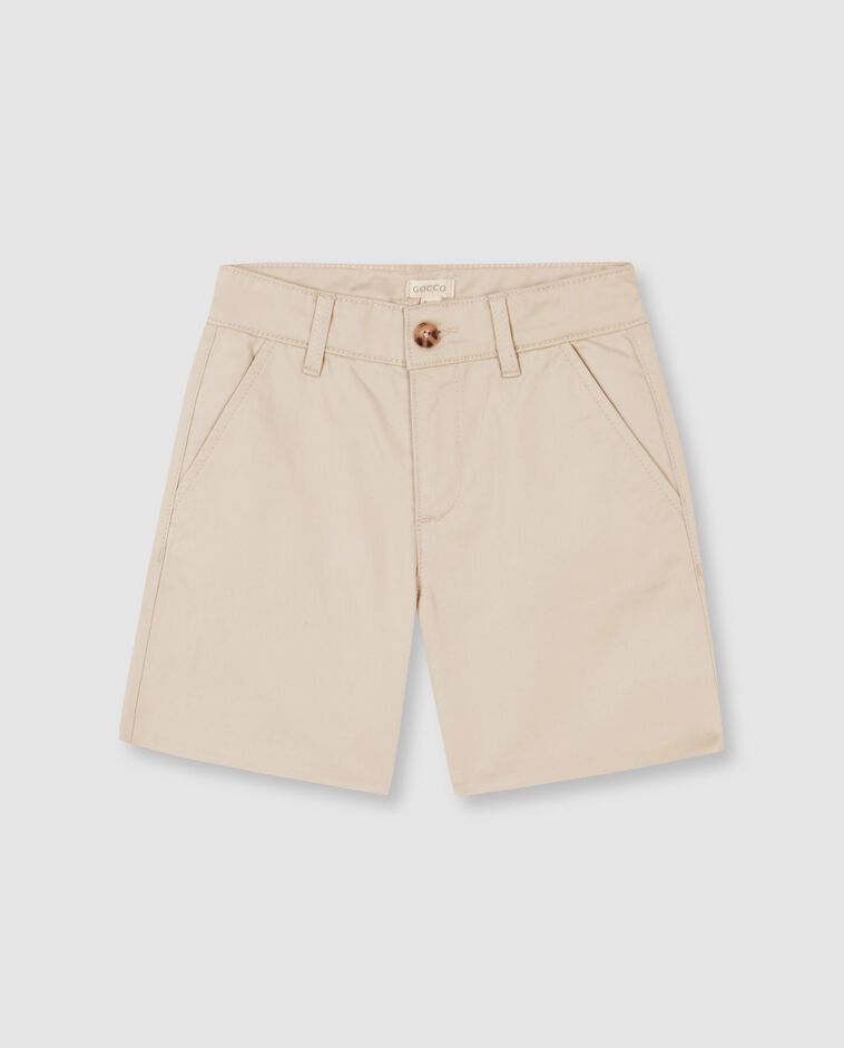 Short en serg&eacute; coloris pierre