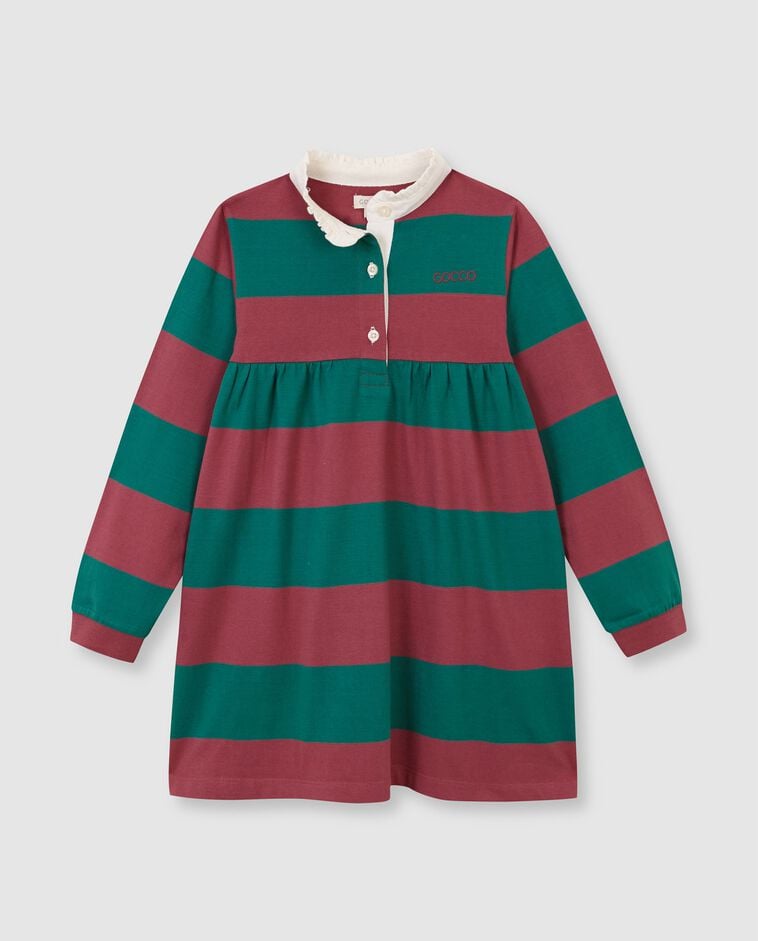 Robe polo rose avec patch fille
