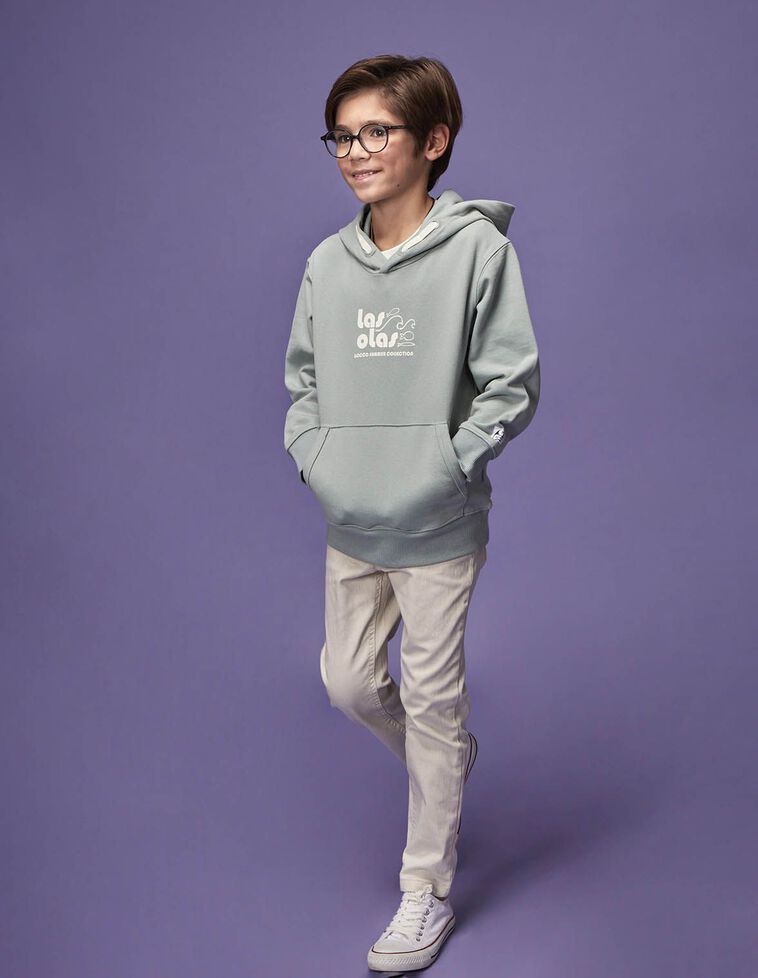Sweat à capuche bleu