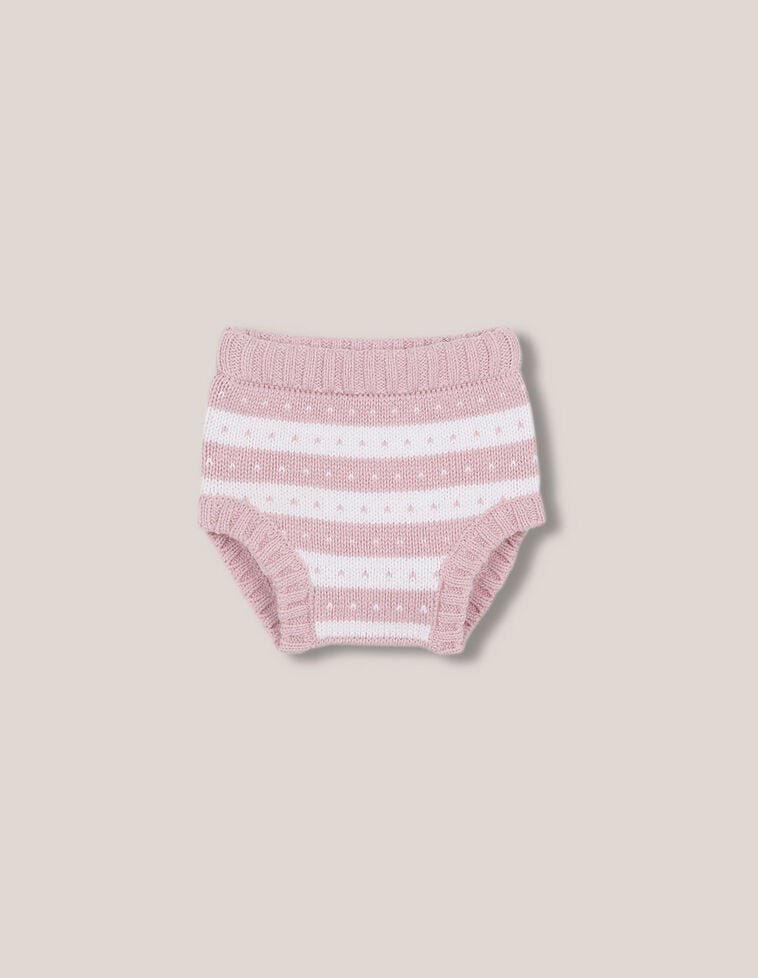 Pantalon En Maille Avec Rayures Ros&eacute;