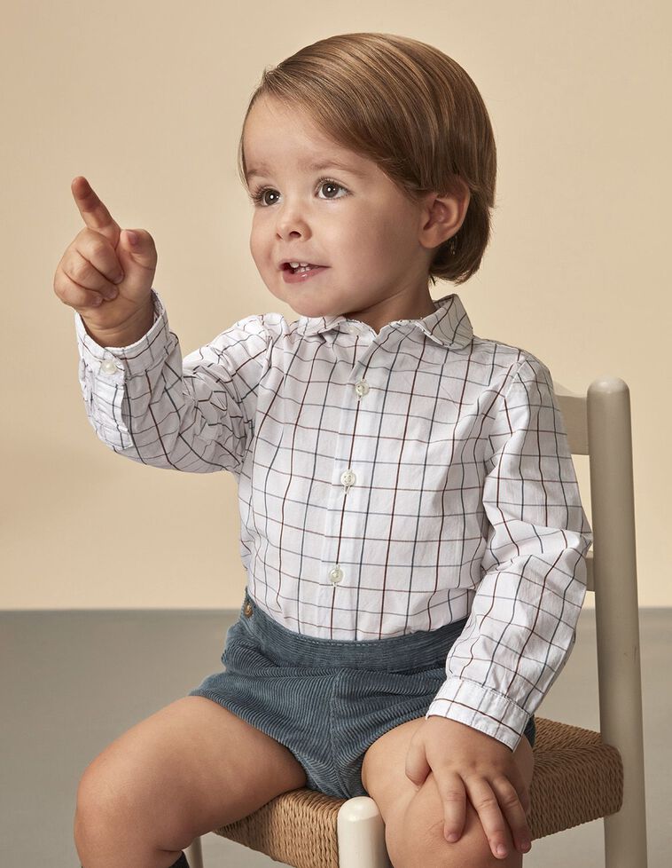 Camicia Body A Quadri Melanzana