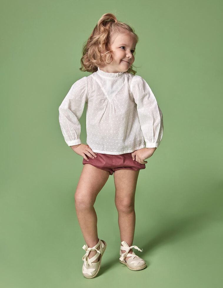 Blouse plumetis blanche