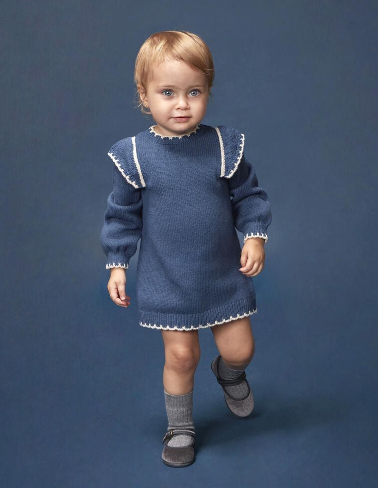 Robe en maille bleue
