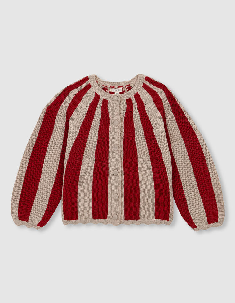 Veste à rayures rouges