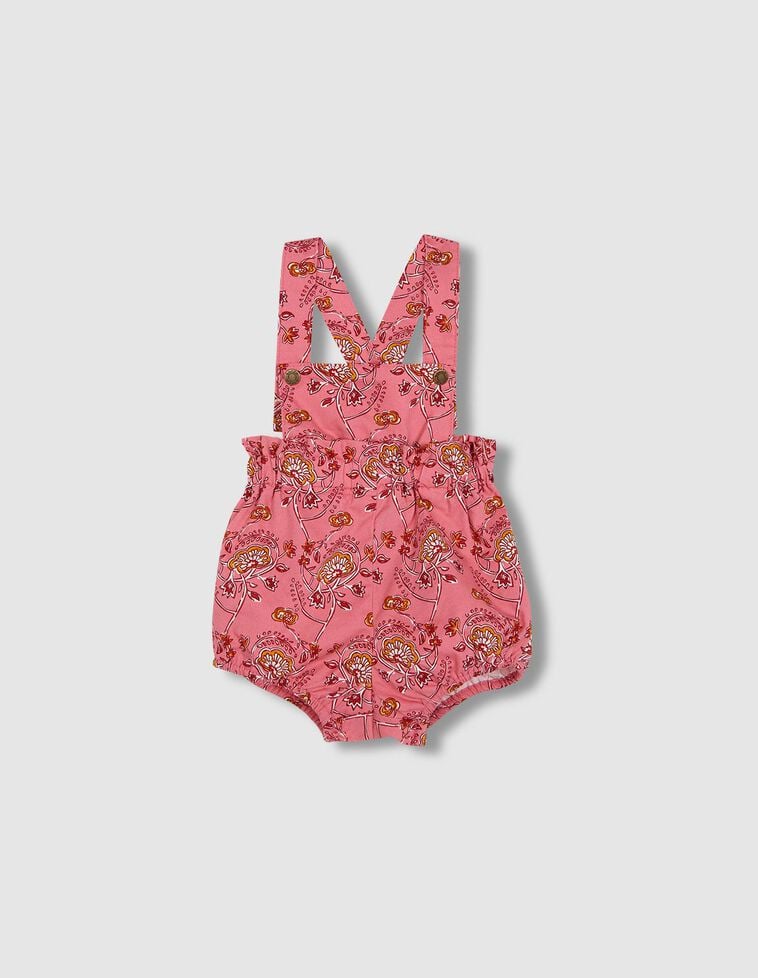 Salopette imprimée indien rose