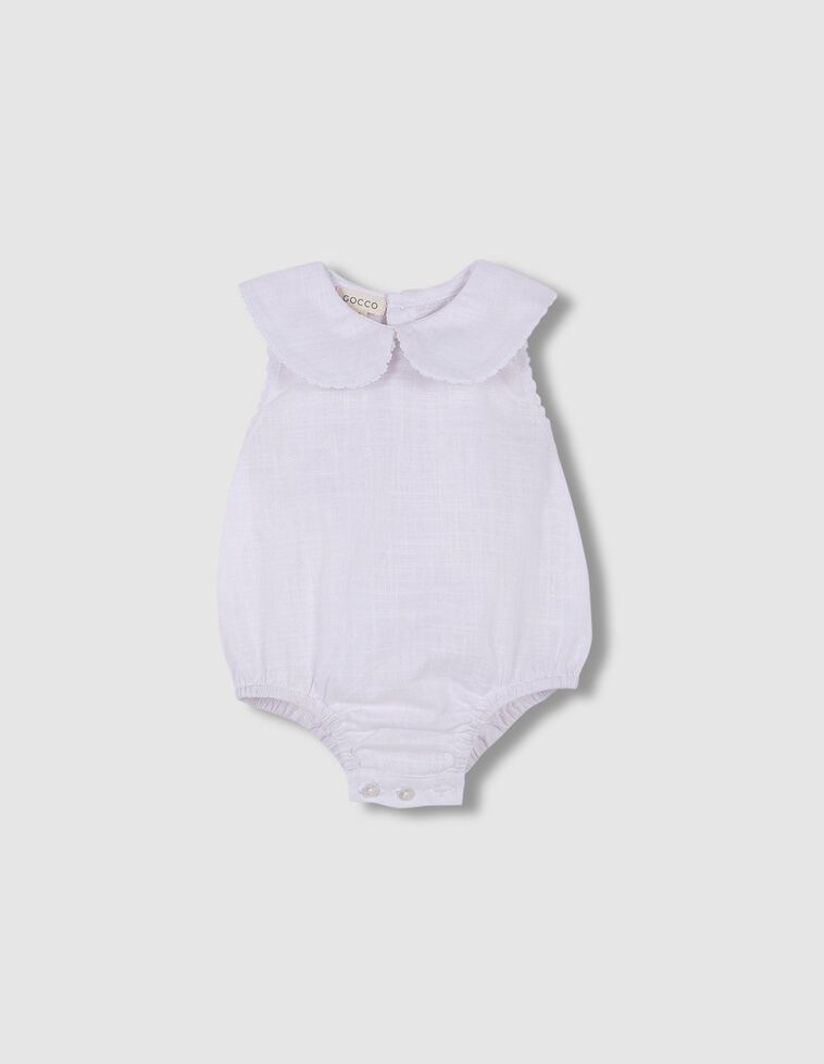 Camicia a body con colletto grande color bianco 