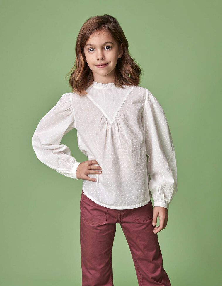 Blouse plumetis blanche