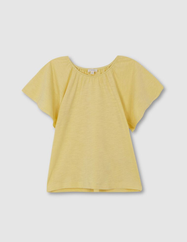 T-shirt com gola elástica  amarela clara