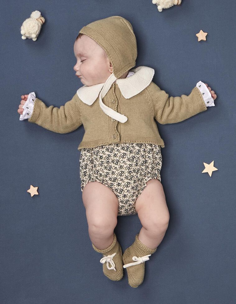 Veste en laine avec col contrasté vert Veste en laine avec col contrasté vert