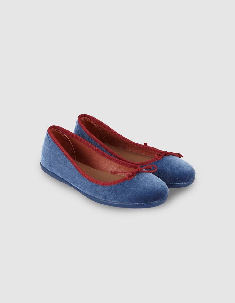 Ballerines à nœud bleu