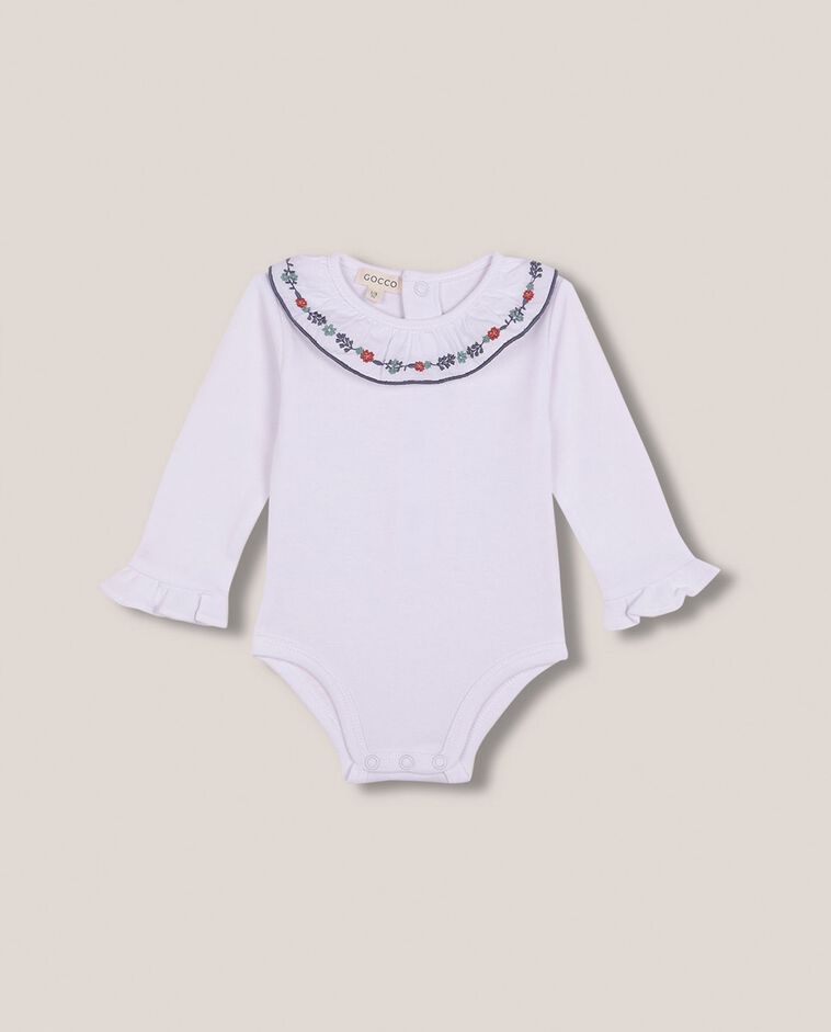 Body &agrave; col brod&eacute; blanc