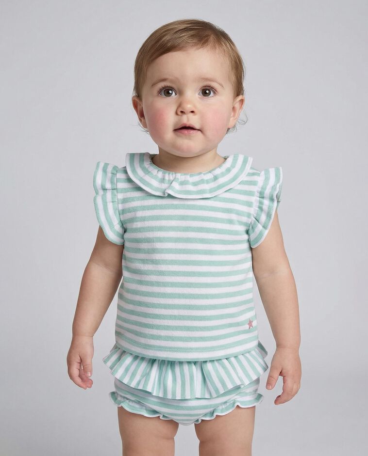 T-shirt de riscas verde