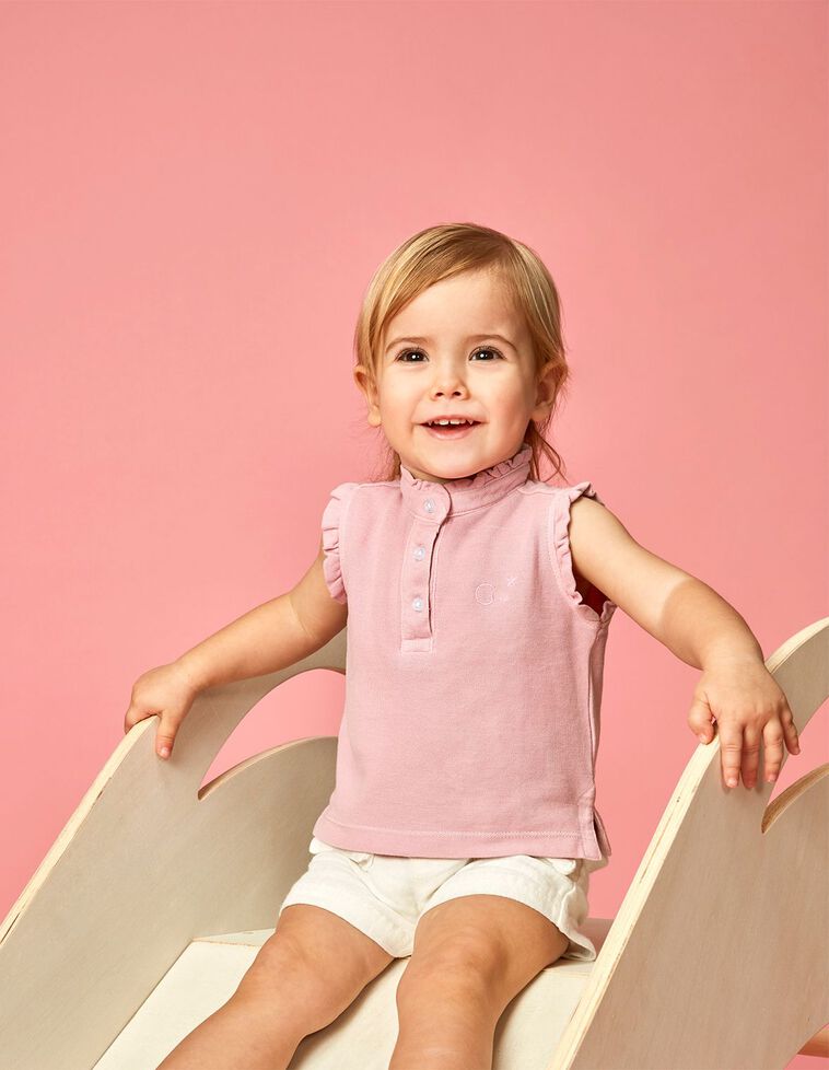 Polo in piqué color rosa 