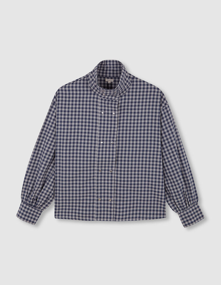 Chemise à carreaux vichy pour maman bleue