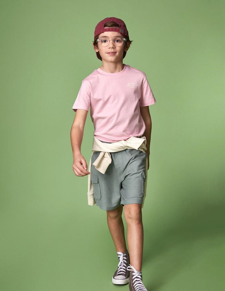 Pantalon cargo avec ceinture élastique verte