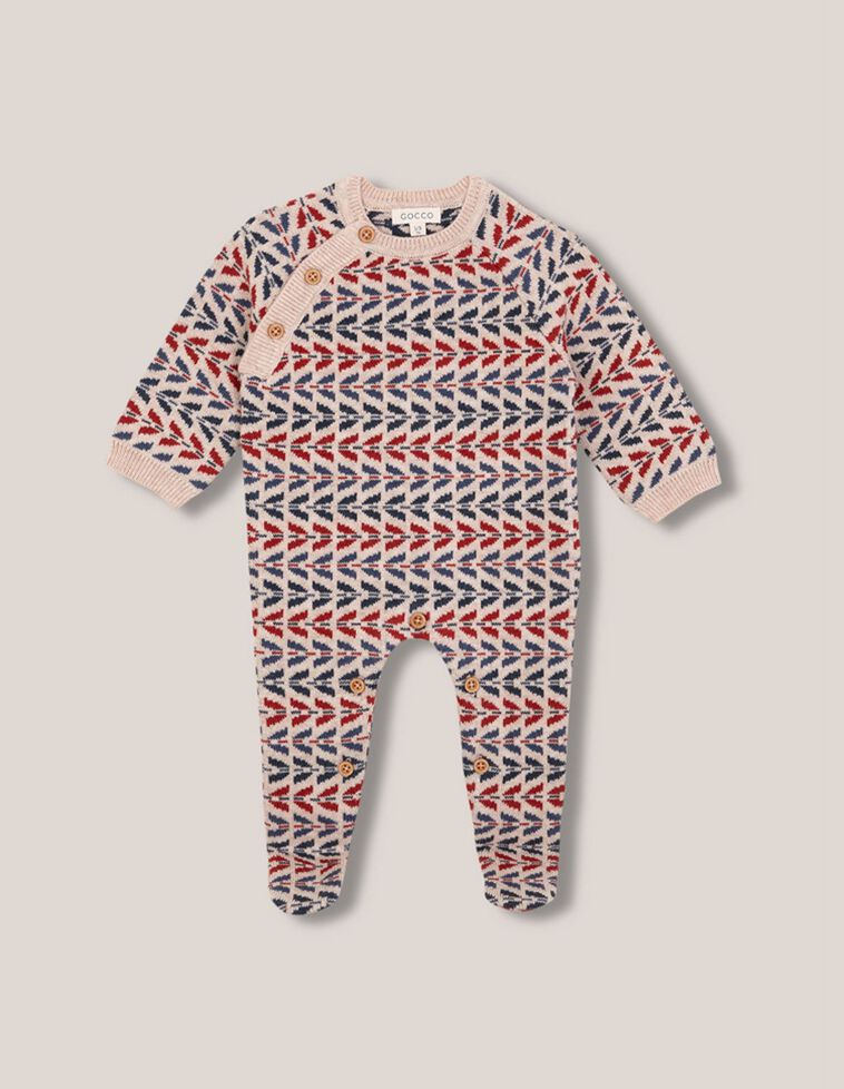 Grenouillère en jacquard rouge