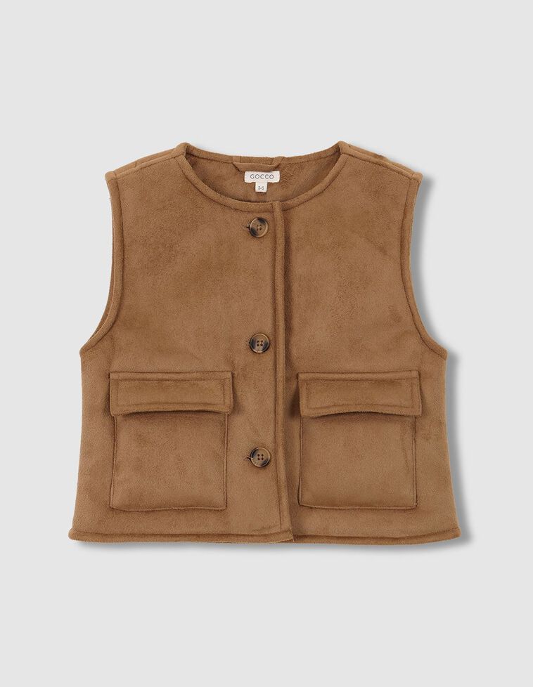 Gilet en suédine marron