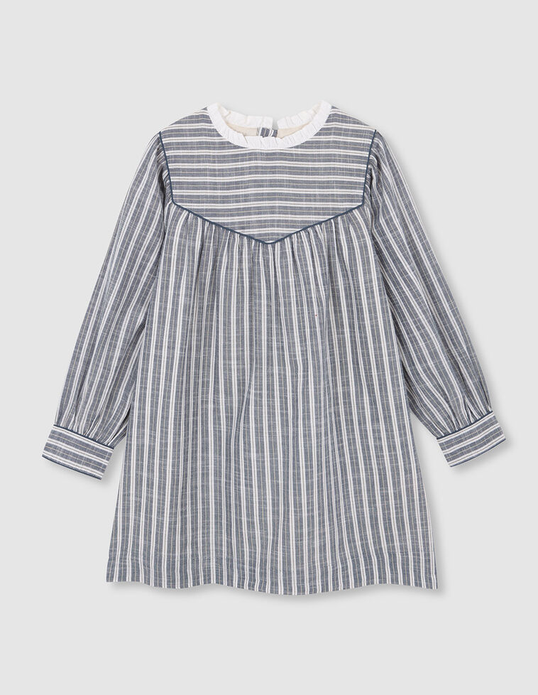 Vestito a righe manica lunga verde petrolio Vestito a righe manica lunga verde petrolio