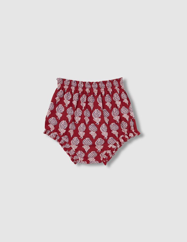 Rot bedruckte Pump-Shorts