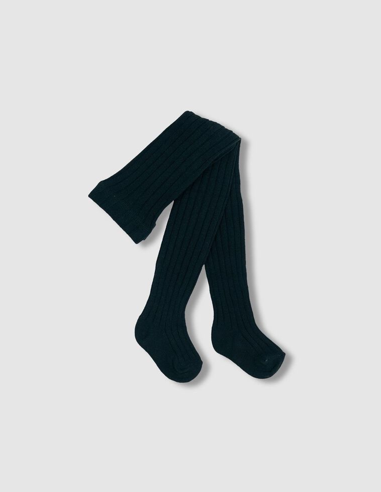 Collants basiques côtelés verts
