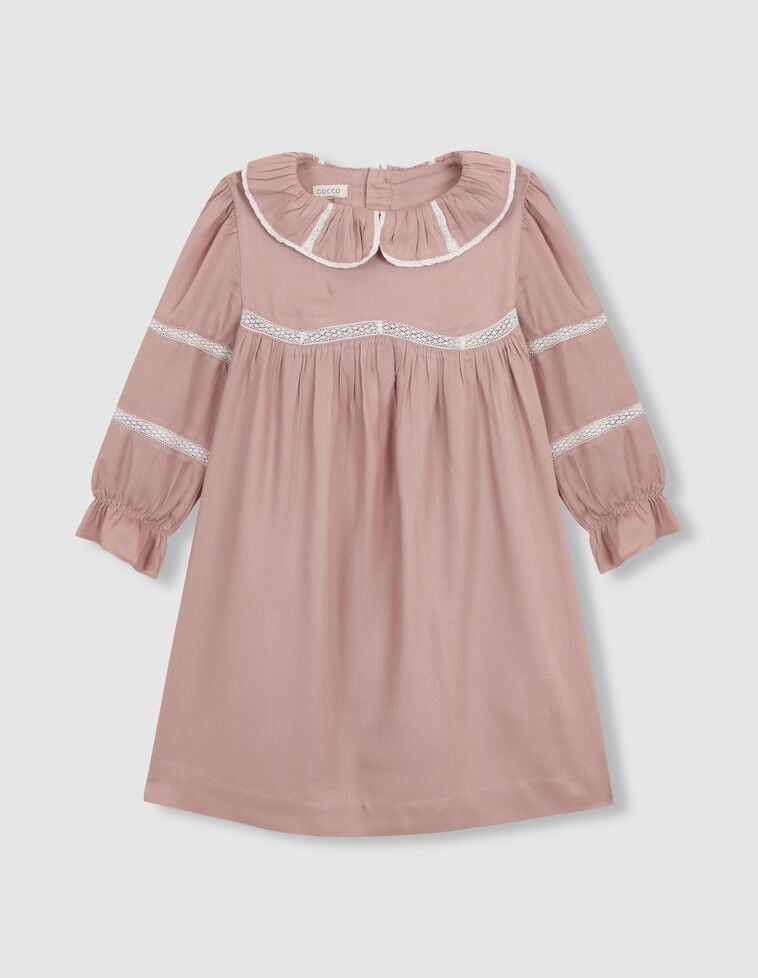 Vestido com tiras bordadas lilás