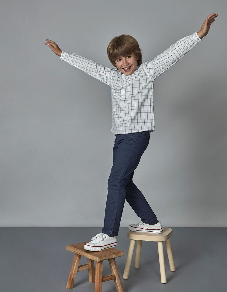 Pantaloni Chino Blu Navy