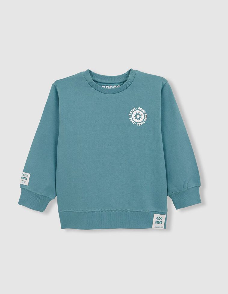 Sweat à imprimé bleu clair