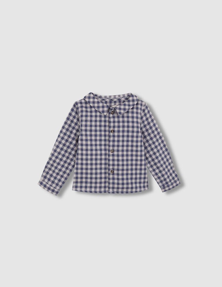 Chemise à carreaux vichy bleue