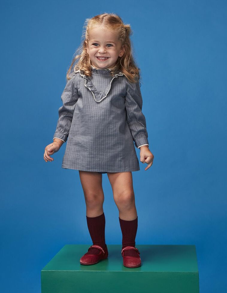 Robe contrastée bleu clair