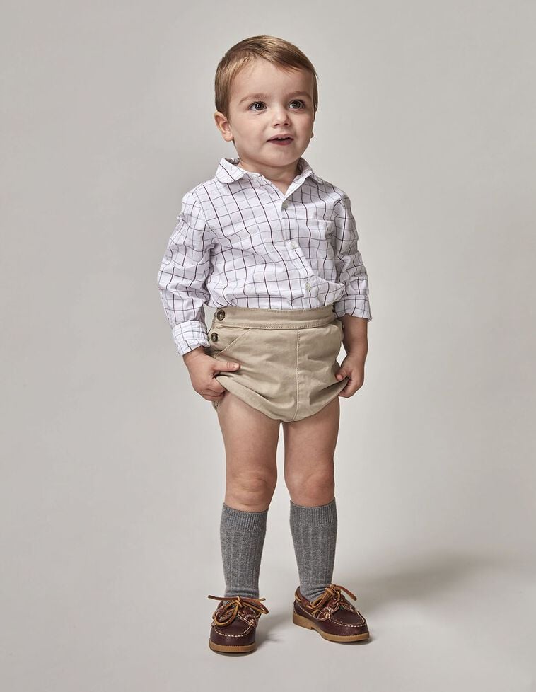 Chemise-Body &Agrave; Carreaux P&eacute;trole Clair
