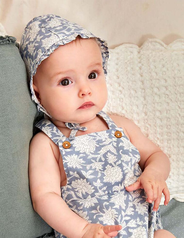 Bonnet imprimé bleu clair