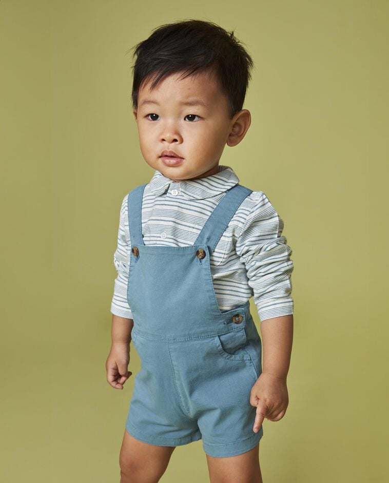 Camicia a righe orizzontali azzurra