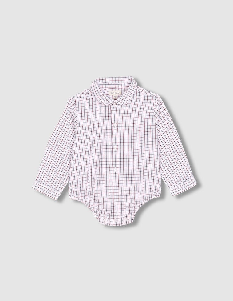 Camicia body con colletto bebè bianco